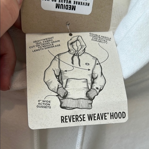 Champion White Sweater with Ribbed Cuffs and Relaxed Fit - Picture 4 of 9